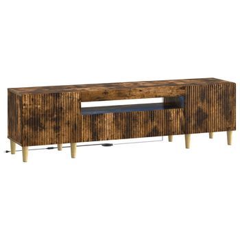 Mueble De Tv Led Roble Ahumado Madera De Ingeniería Vidaxl