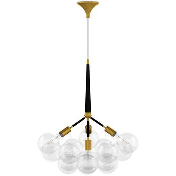 Lámpara De Techo Bolas De Cristal - Lámpara Colgante De Diseño - 12 Globos - Glaub Negro
