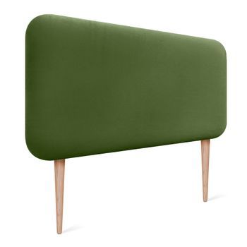 Dhome Cabecero Tapizado En Terciopelo Liso Con Patas Redondeado Para Pared Acústicos Cabeceros Absorbentes Cabezal Cama Dormitorio (verde Selva, 110cm)