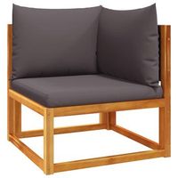sofa de jardin  sofa de exterio de esquina con cojines madera maciza de acacia