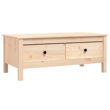 Mesa De Café - Mesa De Centro De Madera Maciza De Pino Gris 100x50x40 Cm