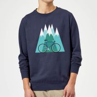 bike and mountains christmas jumper - navy - m - navy