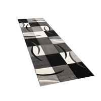alfombra moderna diamora negro-blanco  80x300 cm