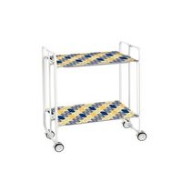 carrito auxiliar plegable bauhaus con ruedas - armazon metalico blanco 2 niveles y 4 posiciones ajustables85