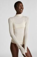 hunkemoller camiseta de cashmere con cuello alto super suave blanco