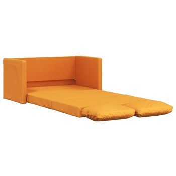 Sofá Cama De Suelo 2 En 1 Tela Amarillo Oscuro 112x174x55 Cm Vidaxl