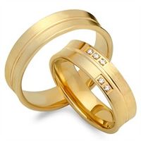 alianzas 14 quilates oro amarillo 5 diamantes