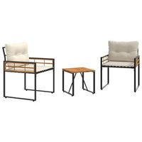 juego de muebles de exterior con cojin 3 piezas  mobiliario de jardin crema
