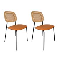 conjunto de 2 sillas de polipiel naranja