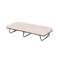 costway 190 x 80 cm cama plegable con colchon de 7cm grosor portatil para huespedes con espuma viscoelastica estructura metalica resistente beige