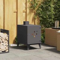 estufa de camping negro 35 x 50 x 60 cm acero laminado en frio vidaxl