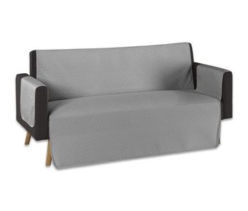 Funda protectora de sofá acolchada 2 plazas gris claro donegal collections