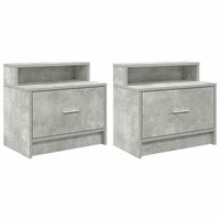 mesillas de noche con cajon 2 uds gris hormigon 51x31x47 cm vidaxl