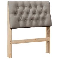 cabecero tapizado taupe 75 cm madera de pino macizo vidaxl