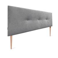 cabecero de tela aqualine liso con botones 145x105cm con patas camas 135140 - gris