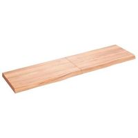 encimera bano madera maciza tratada marron claro 120x30x2-4cm vidaxl