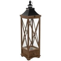 farol de madera marron 25x25x935h cm