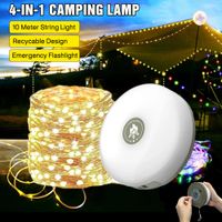 luz led recargable 4 en 1 para acampar guirnalda de luces rodante reciclable de 10 metros impermeable decoracion para tienda de campana de jardin de navidad luz de ambiente