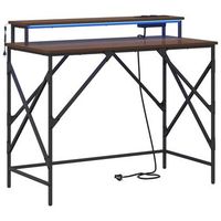 escritorio  mesa de trabajo roble marron 100 x 50 x 865 cm madera de ingenieria