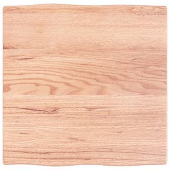 Tablero Mesa Madera Tratada Roble Borde Natural 60x60x2 Cm Vidaxl