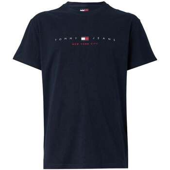 Tommy Jeans Camiseta Flag Linear T-Shirt Dark Night Navy para hombre