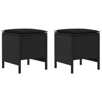 2 uds reposapies de jardin ratan sintetico negro vidaxl