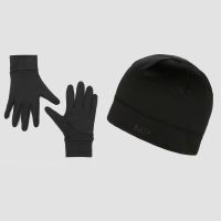 mp running beanie and reflective gloves bundle - black - sm