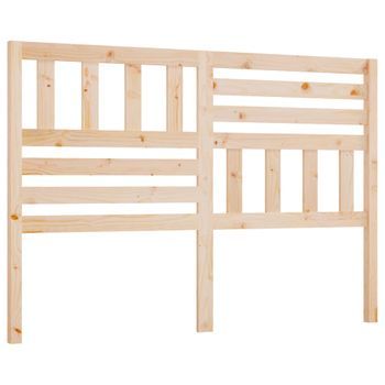 Cabecero Cama Mueble De Dormitorio De Cama Madera Maciza De Pino 126 X 4 X 100 Cm Marrón M02_0004937