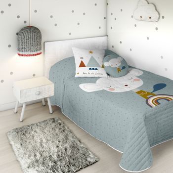 Colcha Bouti Reversible Susanita Azul A Cama 105