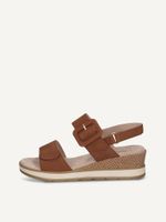 caprice heeled sandal brown made of leather without heel size 37