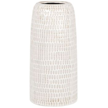 Jarrón de gres blanco y gris claro Alt.25 cm
