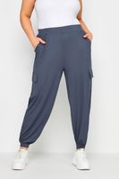 yours joggers bombachos azul pizarra con bolsillos cargo mujer curvy y tallas grandes yours