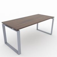 mesaescritorio para teletrabajo oficina y hogar estructura cerrada color gris plata tablero color nogal fabricado en espana 160x80cm