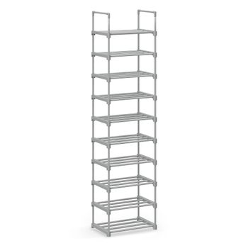 Estante para Zapatos para Zapatos Fino Metal Vestidor Entrada, Gris
