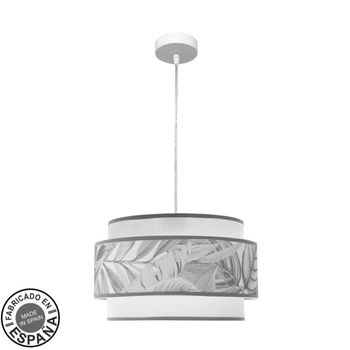 ABRILA Colgante Camerun De 1 Luz Con Doble Pantalla Gris