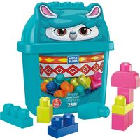 mattel mega blok lama - bloques de construccion - balde tematico - desarrollo creativo - habilidades motoras finas