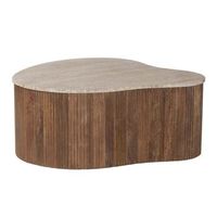 mesa baja de madera maciza coleccion delhi 80cm - estilo etnico y diseno