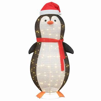 Figura De Pingüino De Nieve Con 600 Led Cálido 78 X 178 Cm Tela Vidaxl