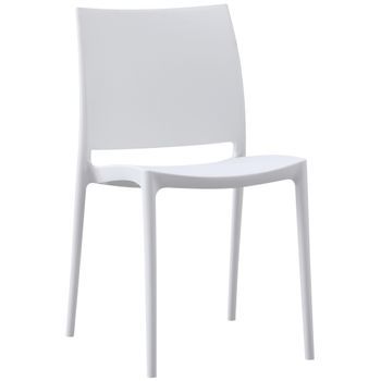 Silla De Jardin Meton Plástico Blanco 49x42x81 Cm Clp