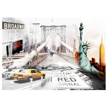 Papel Pintado 3d - Calles De Nueva York (250x175 Cm)