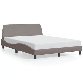 Estructura De Cama Dover Tela Gris Taupe 140x200 Cm Vidaxl
