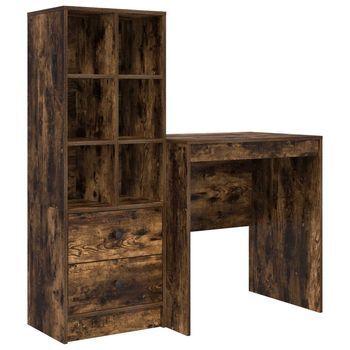Escritorio Roble Ahumado 115,5 X 50 X 127 Cm 2 Uds. Vidaxl