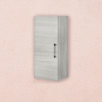 mueble de pared de una puerta reversible gris roble para bano