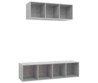 set de muebles de salon 2 piezas madera ingenieria gris hormigon
