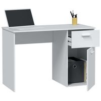 mesa escritorio just color blanco oficina juvenil estudio 1 cajon 1 puerta 73x108x50