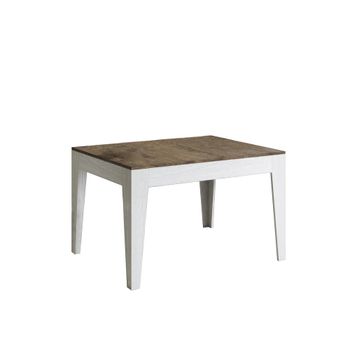 Mesa extensible 90x120/180 cm efecto madera nogal/fresno blanco
