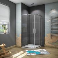 aica mampara de ducha curva semicircular corredera perfil cromado vidrio antical 6mm 880-900x880-900x1850mm