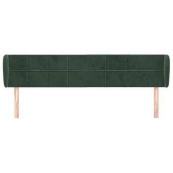 Cabecero Cama Mueble De Dormitorio De Terciopelo Verde Oscuro 183 X 23 X 78/88 Cm Verde M02_0008593