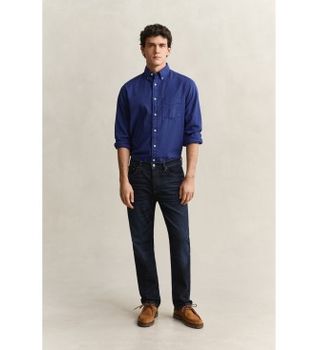 Gant para hombre. 1000011 Jaans Regular Fit Azul Oscuro (34/34), Casual, Algodón, Denim