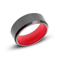 anillo de tungsteno negro para hombre grabable